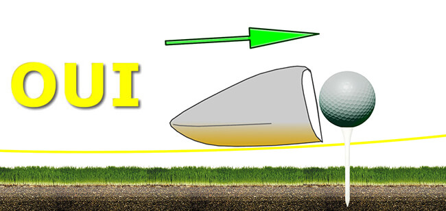 L'angle d'attaque avec le driver optimise la portée de la balle